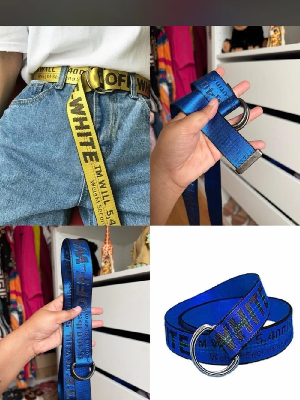 Off-White Blue Logo Webbing Belt
